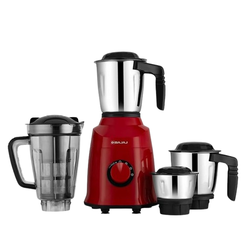 Bajaj Military Series Rex 750W 4 Jar Mixer Grinder | DuraCut Blades | 2-In-1 Function Blade In Dry Jar | 2 Yrs Warranty 【Red/Black】
