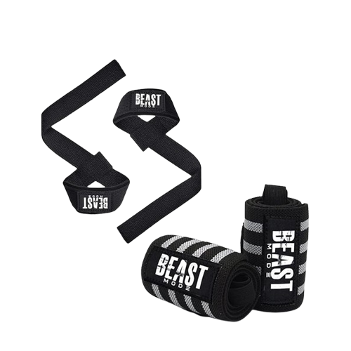 STEIGEN Fitness Exercise Nylon and Rubber Wrist Wrap Bands, Deadlift Straps Wrist Support for Gym (Black)